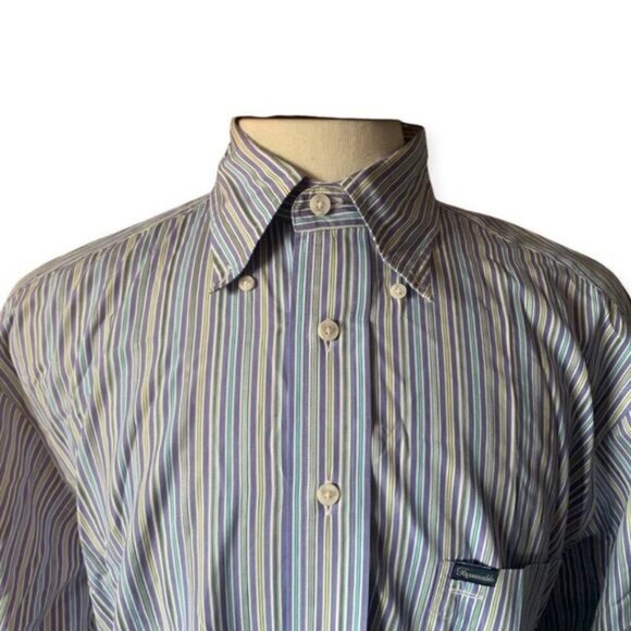 Faconnable Medium Multi Color Stripe Button Front Shirt - Picture 6 of 6
